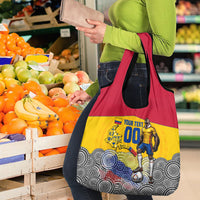 Personalized Colombia Football Grocery Bag Vulture Mascot Sombrero Vueltiao Map