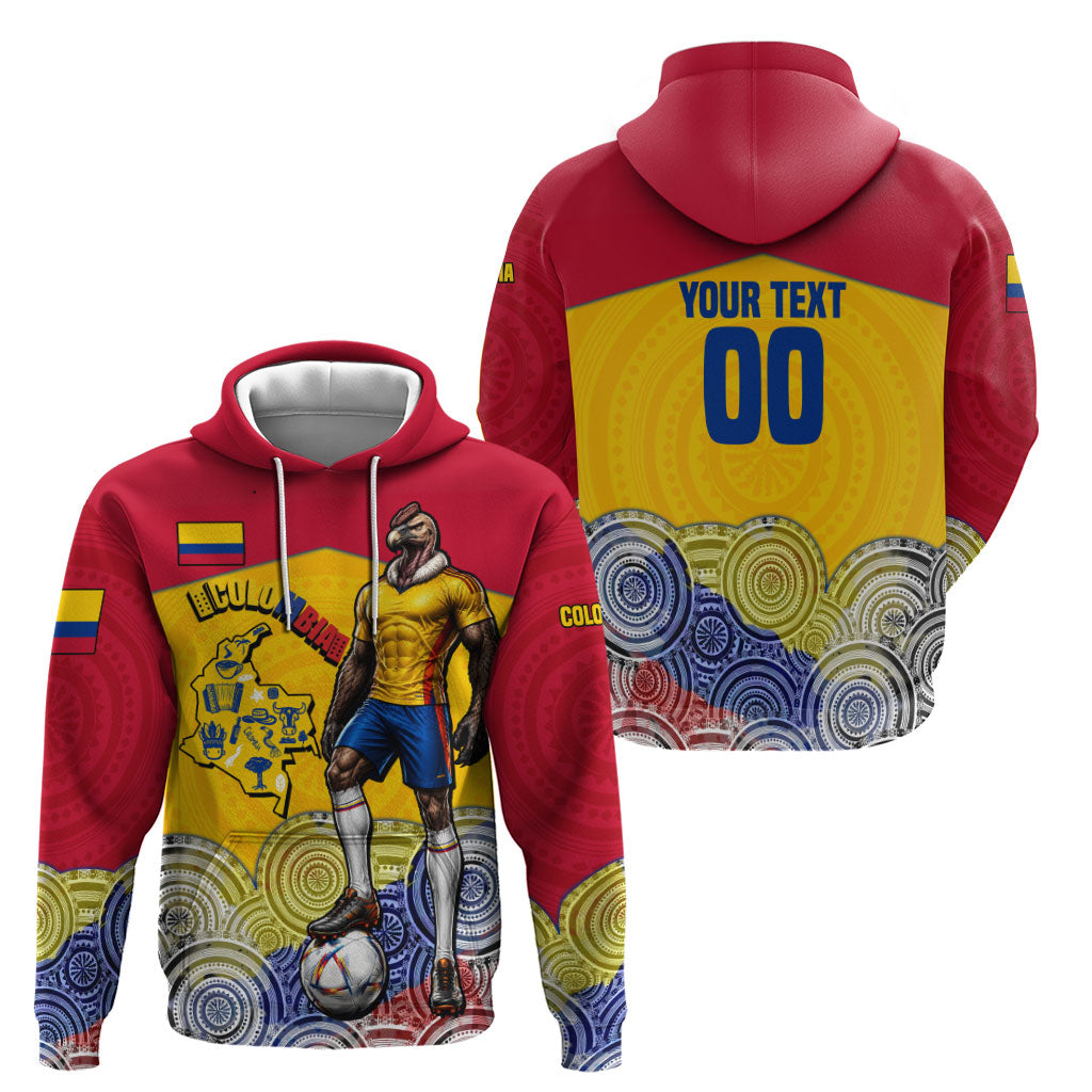 Personalized Colombia Football Hoodie Vulture Mascot Sombrero Vueltiao Map