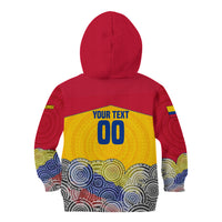Personalized Colombia Football Kid Hoodie Vulture Mascot Sombrero Vueltiao Map