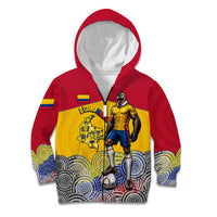 Personalized Colombia Football Kid Hoodie Vulture Mascot Sombrero Vueltiao Map