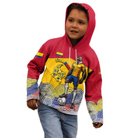 Personalized Colombia Football Kid Hoodie Vulture Mascot Sombrero Vueltiao Map