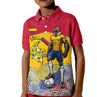 Personalized Colombia Football Kid Polo Shirt Vulture Mascot Sombrero Vueltiao Map