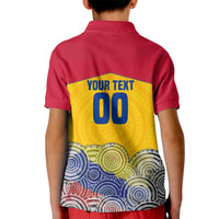 Personalized Colombia Football Kid Polo Shirt Vulture Mascot Sombrero Vueltiao Map