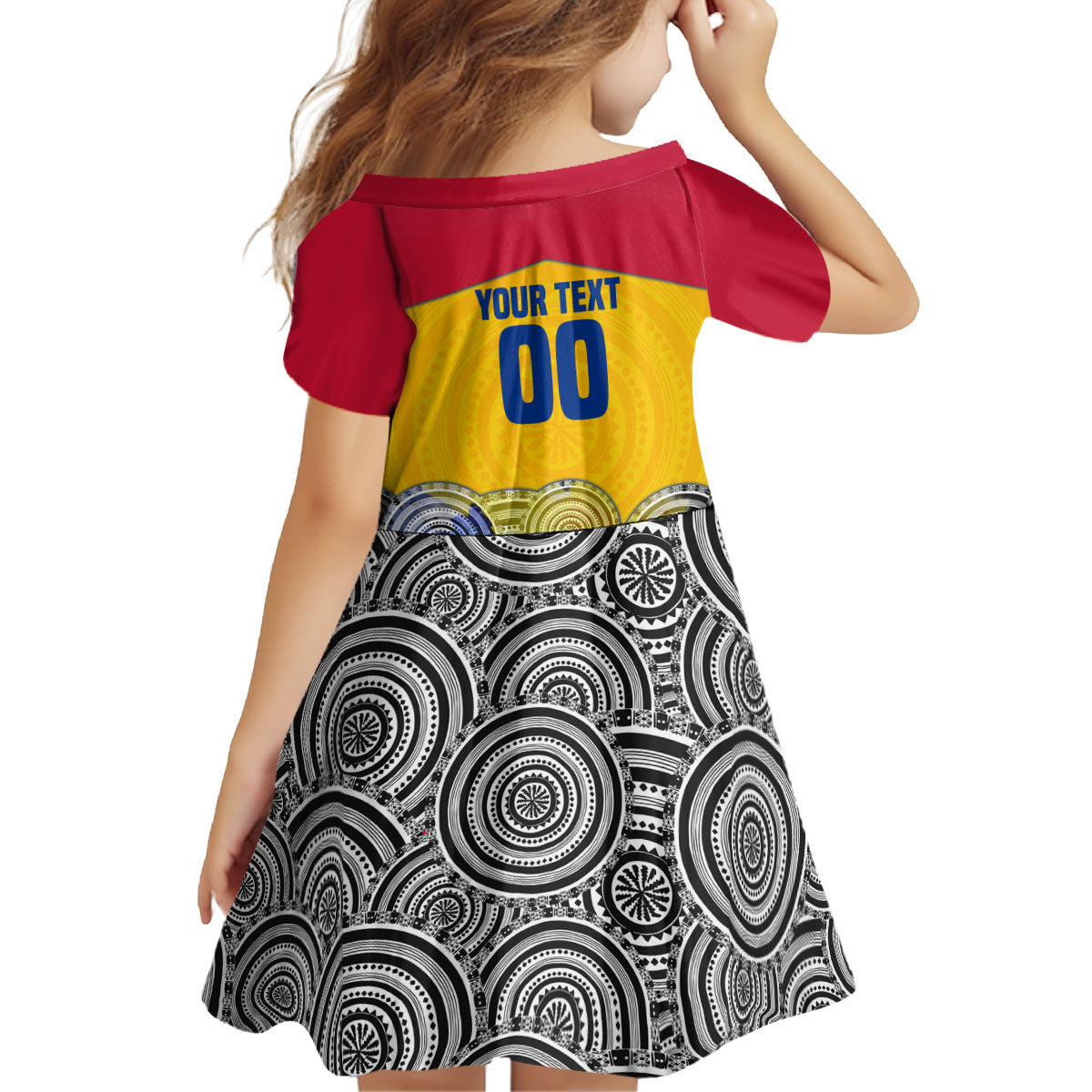 Personalized Colombia Football Kid Short Sleeve Dress Vulture Mascot Sombrero Vueltiao Map