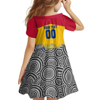 Personalized Colombia Football Kid Short Sleeve Dress Vulture Mascot Sombrero Vueltiao Map