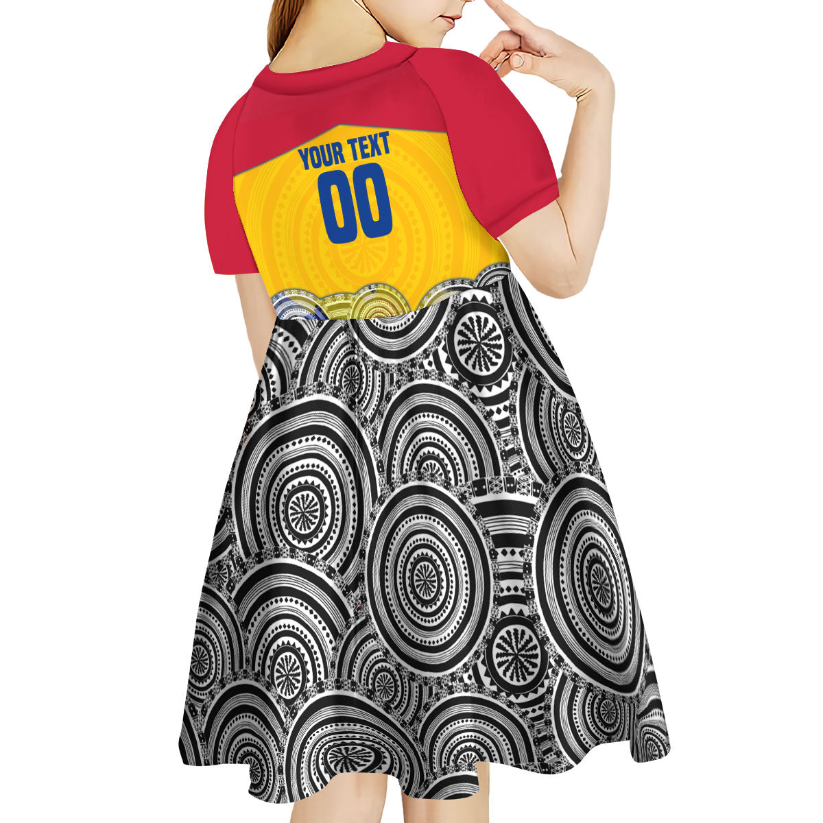Personalized Colombia Football Kid Short Sleeve Dress Vulture Mascot Sombrero Vueltiao Map