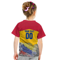 Personalized Colombia Football Kid T Shirt Vulture Mascot Sombrero Vueltiao Map