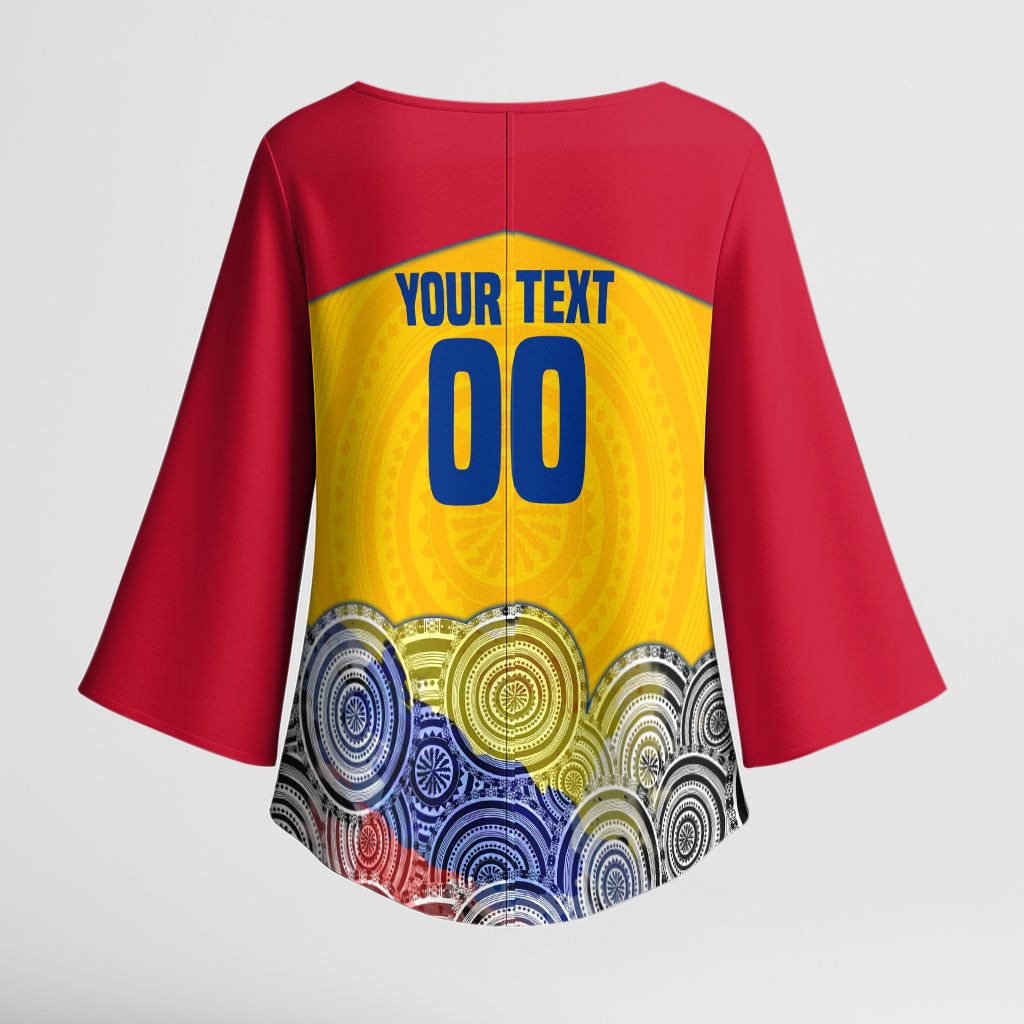 Personalized Colombia Football Kimono Sleeve Blouse Vulture Mascot Sombrero Vueltiao Map