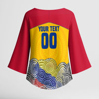 Personalized Colombia Football Kimono Sleeve Blouse Vulture Mascot Sombrero Vueltiao Map