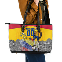 Personalized Colombia Football Leather Tote Bag Vulture Mascot Sombrero Vueltiao Map