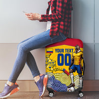 Personalized Colombia Football Luggage Cover Vulture Mascot Sombrero Vueltiao Map