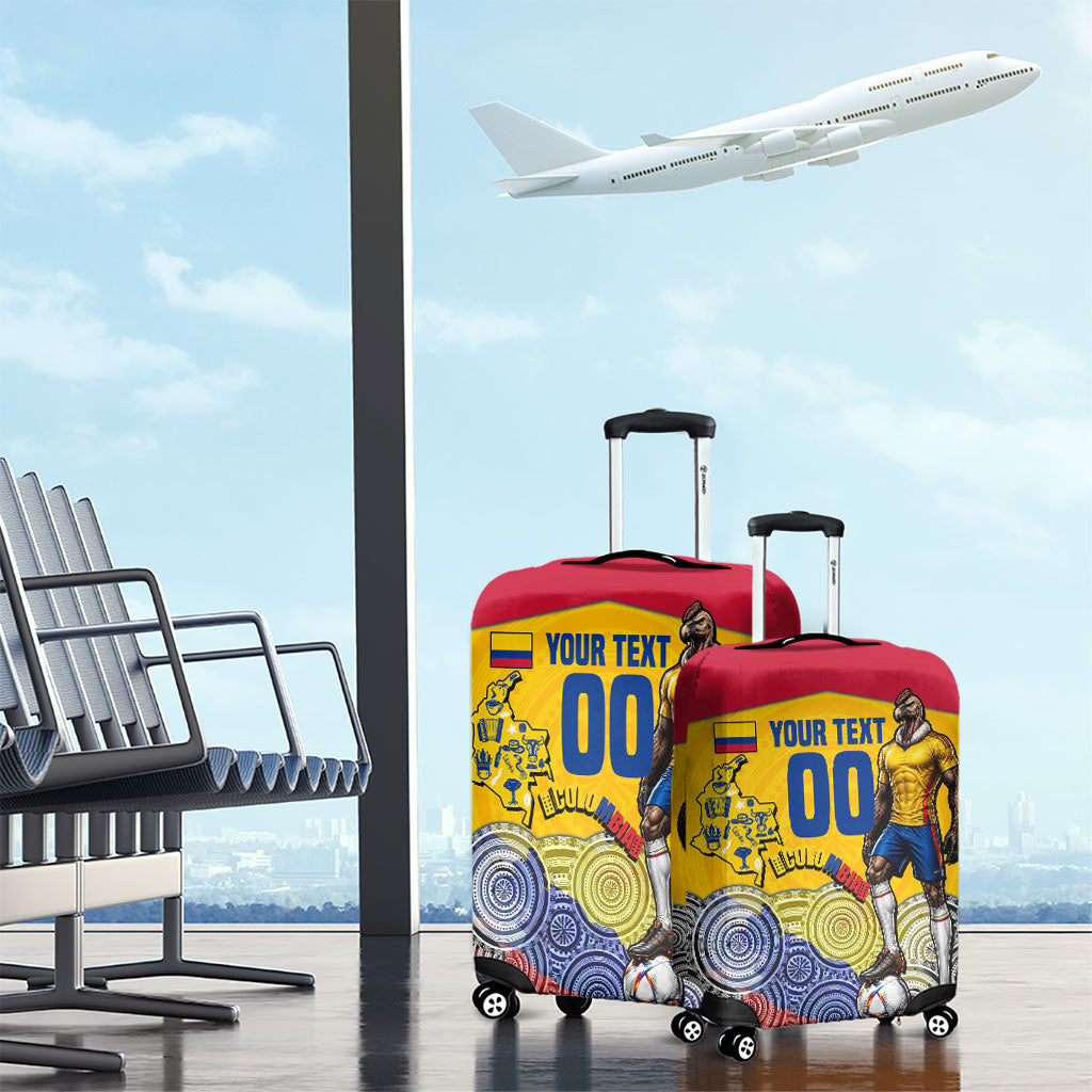 Personalized Colombia Football Luggage Cover Vulture Mascot Sombrero Vueltiao Map