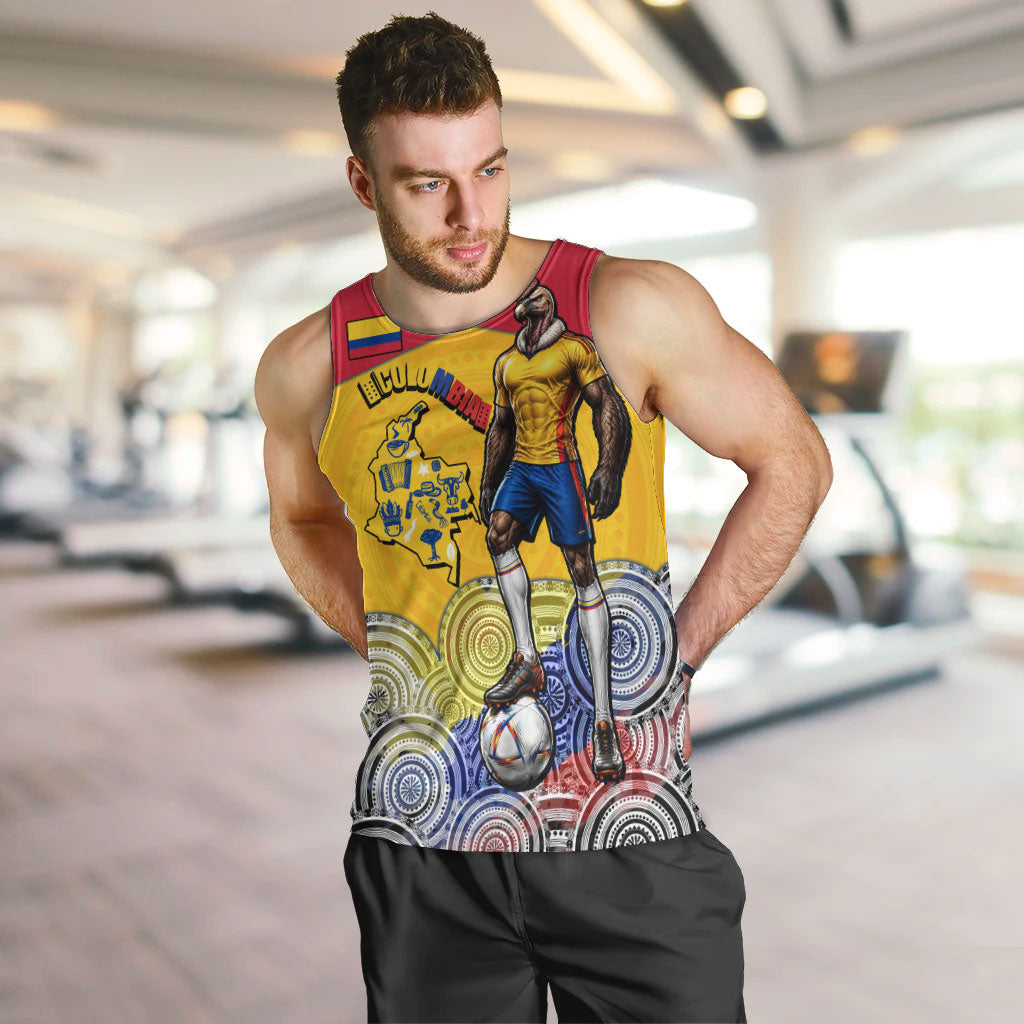 Personalized Colombia Football Men Tank Top Vulture Mascot Sombrero Vueltiao Map