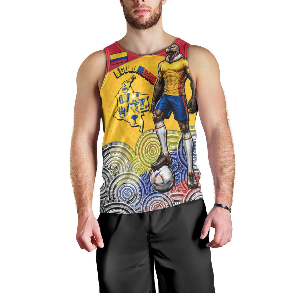 Personalized Colombia Football Men Tank Top Vulture Mascot Sombrero Vueltiao Map
