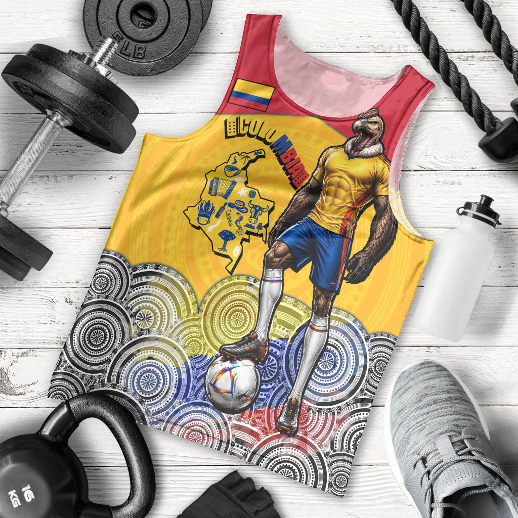 Personalized Colombia Football Men Tank Top Vulture Mascot Sombrero Vueltiao Map