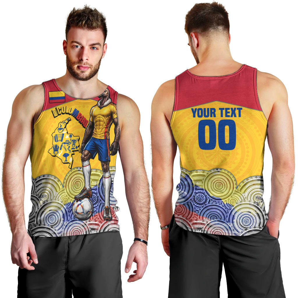 Personalized Colombia Football Men Tank Top Vulture Mascot Sombrero Vueltiao Map