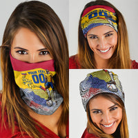 Personalized Colombia Football Neck Gaiter Vulture Mascot Sombrero Vueltiao Map