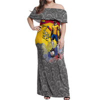 Personalized Colombia Football Off Shoulder Maxi Dress Vulture Mascot Sombrero Vueltiao Map