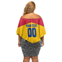 Personalized Colombia Football Off Shoulder Short Dress Vulture Mascot Sombrero Vueltiao Map