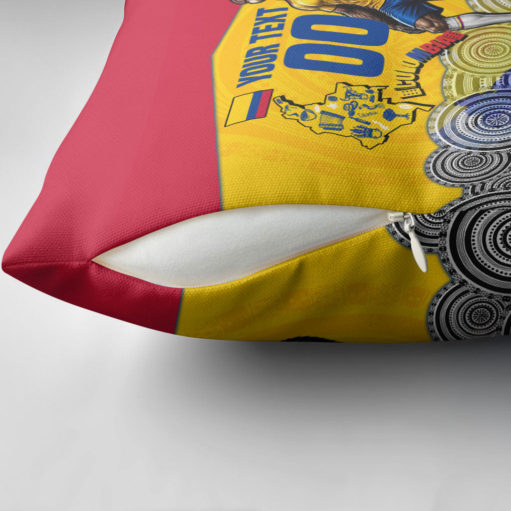 Personalized Colombia Football Pillow Cover Vulture Mascot Sombrero Vueltiao Map