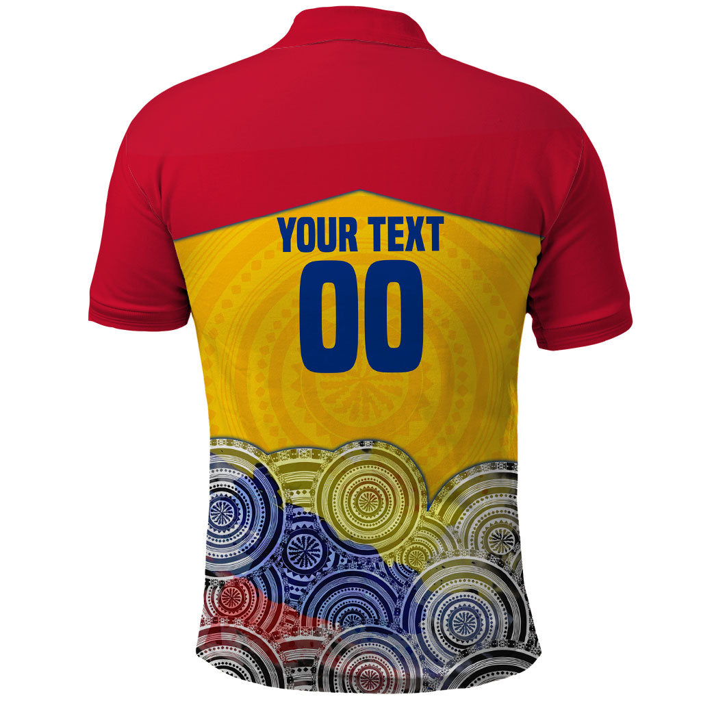 Personalized Colombia Football Polo Shirt Vulture Mascot Sombrero Vueltiao Map