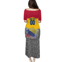 Personalized Colombia Football Puletasi Vulture Mascot Sombrero Vueltiao Map