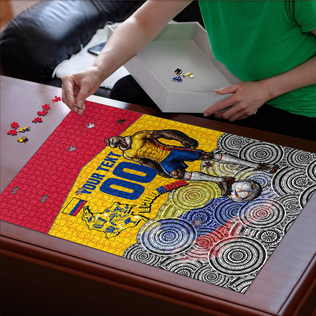 Personalized Colombia Football Puzzle Vulture Mascot Sombrero Vueltiao Map
