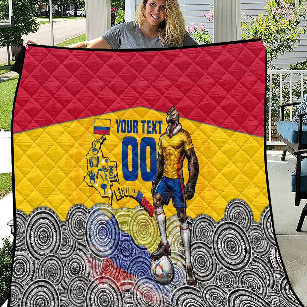 Personalized Colombia Football Quilt Vulture Mascot Sombrero Vueltiao Map