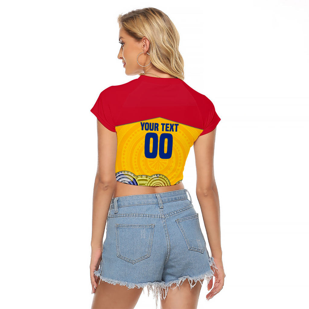Personalized Colombia Football Raglan Cropped T Shirt Vulture Mascot Sombrero Vueltiao Map