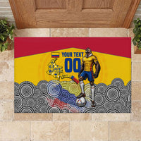 Personalized Colombia Football Rubber Doormat Vulture Mascot Sombrero Vueltiao Map