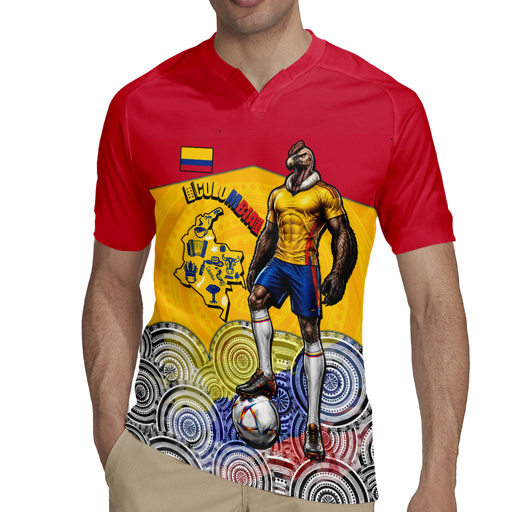 Personalized Colombia Football Rugby Jersey Vulture Mascot Sombrero Vueltiao Map