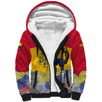 Personalized Colombia Football Sherpa Hoodie Vulture Mascot Sombrero Vueltiao Map