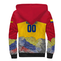 Personalized Colombia Football Sherpa Hoodie Vulture Mascot Sombrero Vueltiao Map