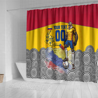 Personalized Colombia Football Shower Curtain Vulture Mascot Sombrero Vueltiao Map