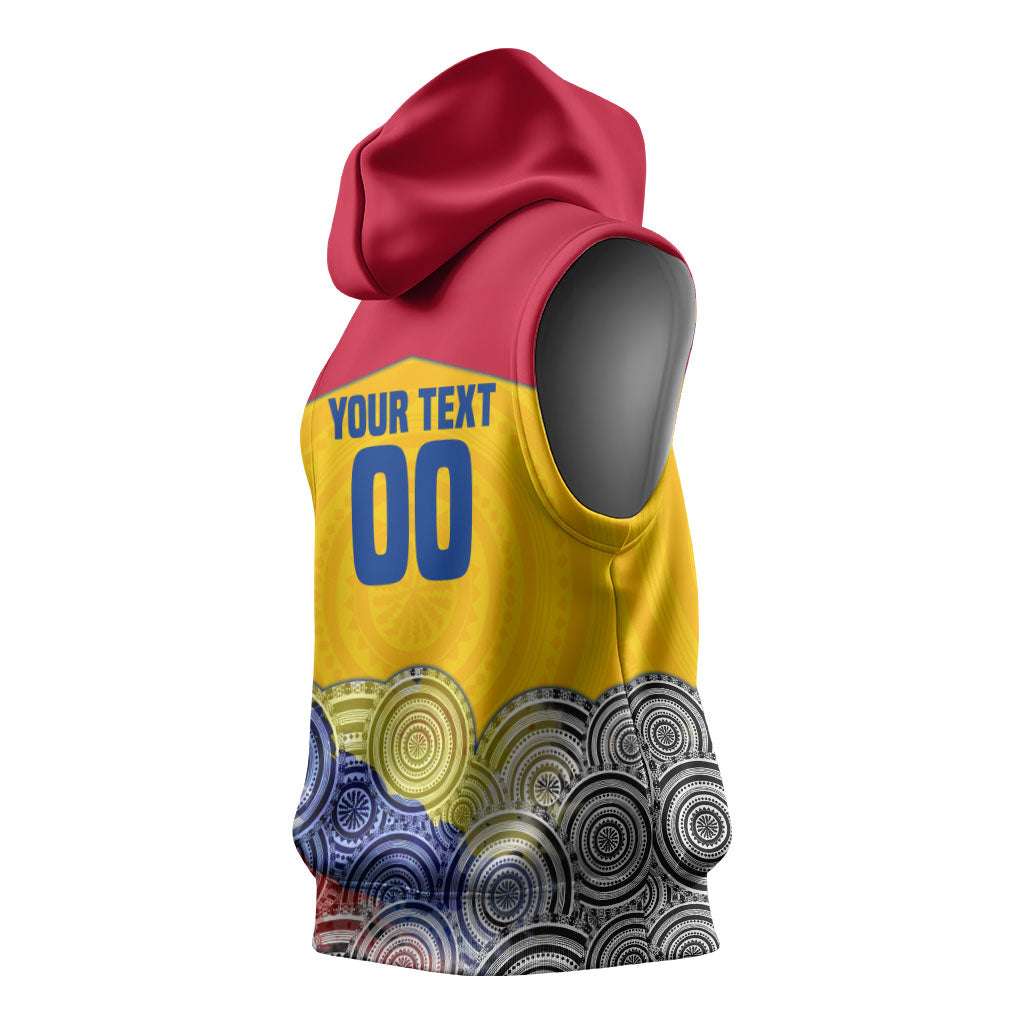 Personalized Colombia Football Sleeveless Hoodie Vulture Mascot Sombrero Vueltiao Map