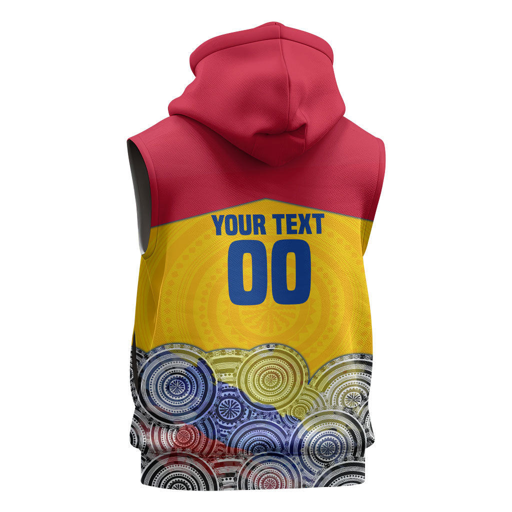 Personalized Colombia Football Sleeveless Zip Hoodie Vulture Mascot Sombrero Vueltiao Map