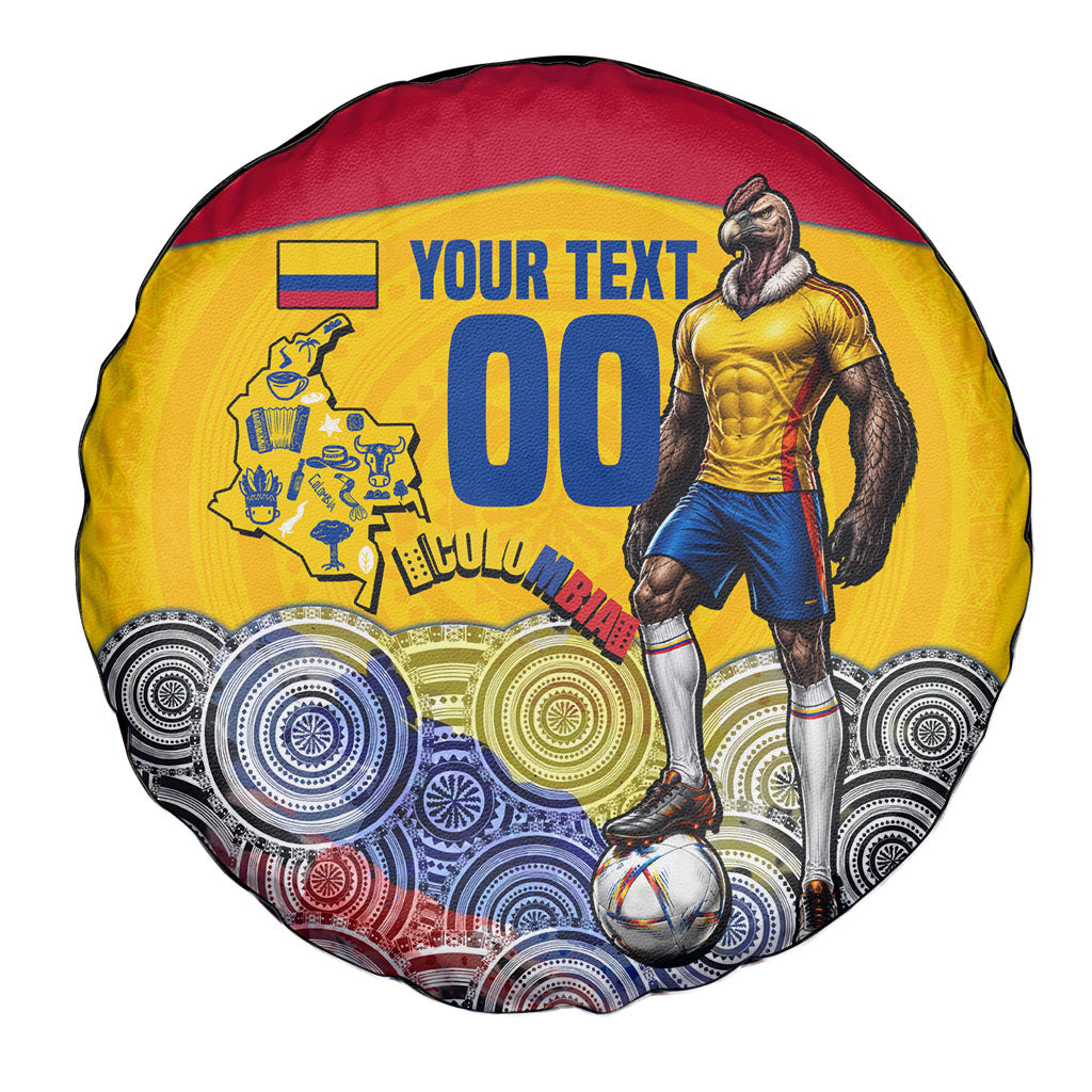 Personalized Colombia Football Spare Tire Cover Vulture Mascot Sombrero Vueltiao Map