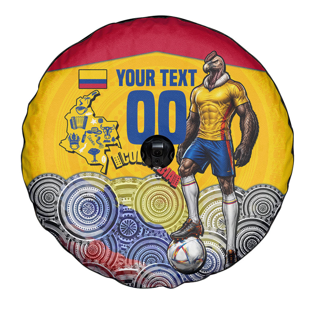 Personalized Colombia Football Spare Tire Cover Vulture Mascot Sombrero Vueltiao Map