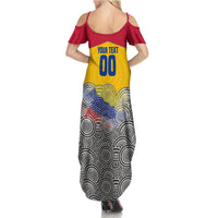 Personalized Colombia Football Summer Maxi Dress Vulture Mascot Sombrero Vueltiao Map