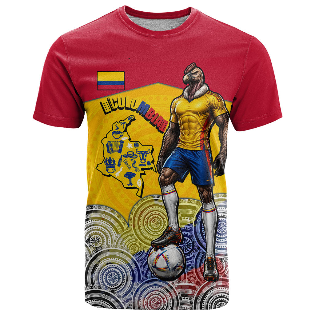 Personalized Colombia Football T Shirt Vulture Mascot Sombrero Vueltiao Map