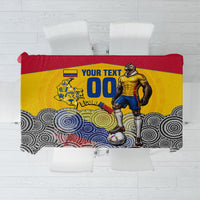 Personalized Colombia Football Tablecloth Vulture Mascot Sombrero Vueltiao Map