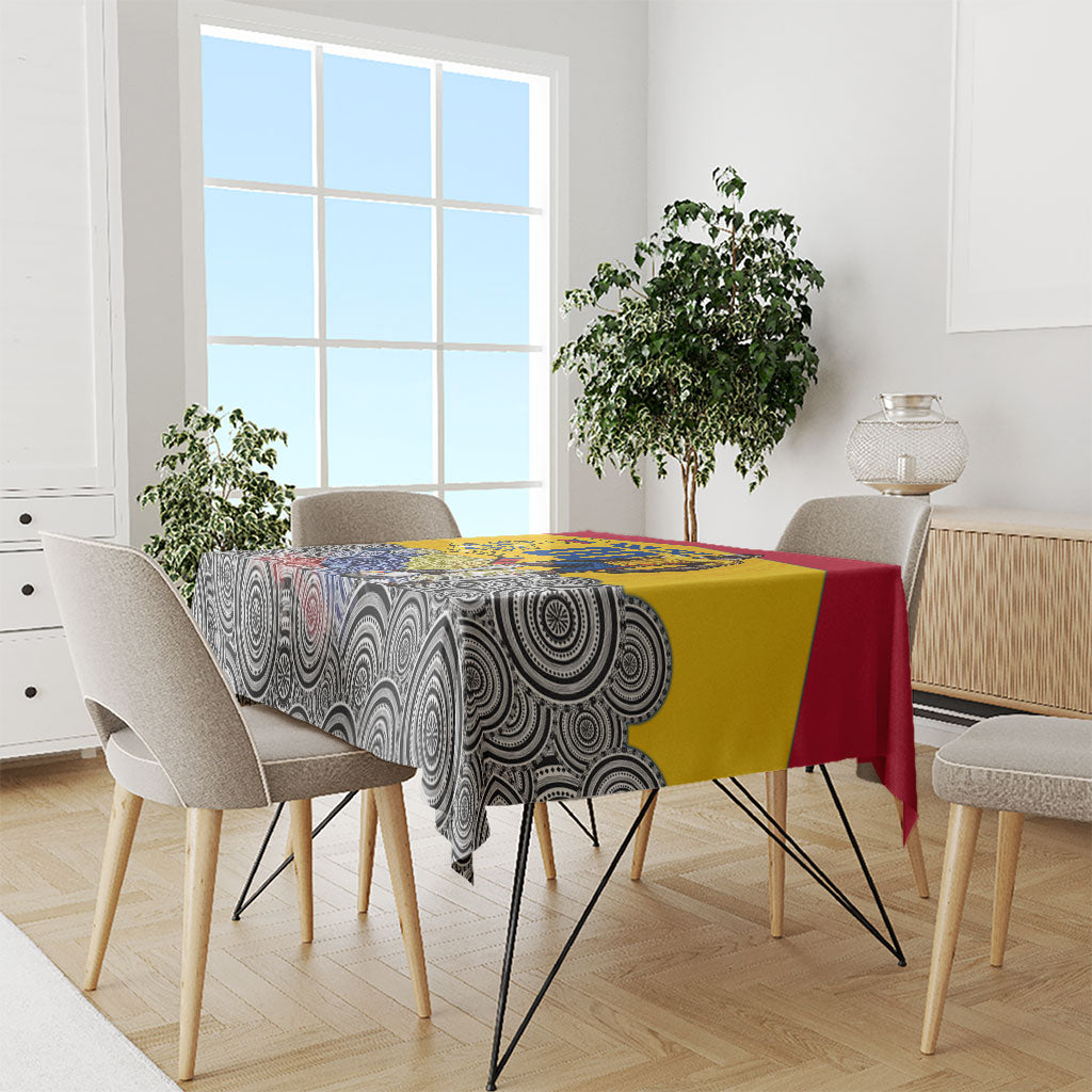 Personalized Colombia Football Tablecloth Vulture Mascot Sombrero Vueltiao Map