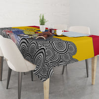 Personalized Colombia Football Tablecloth Vulture Mascot Sombrero Vueltiao Map