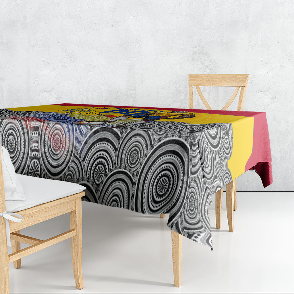 Personalized Colombia Football Tablecloth Vulture Mascot Sombrero Vueltiao Map