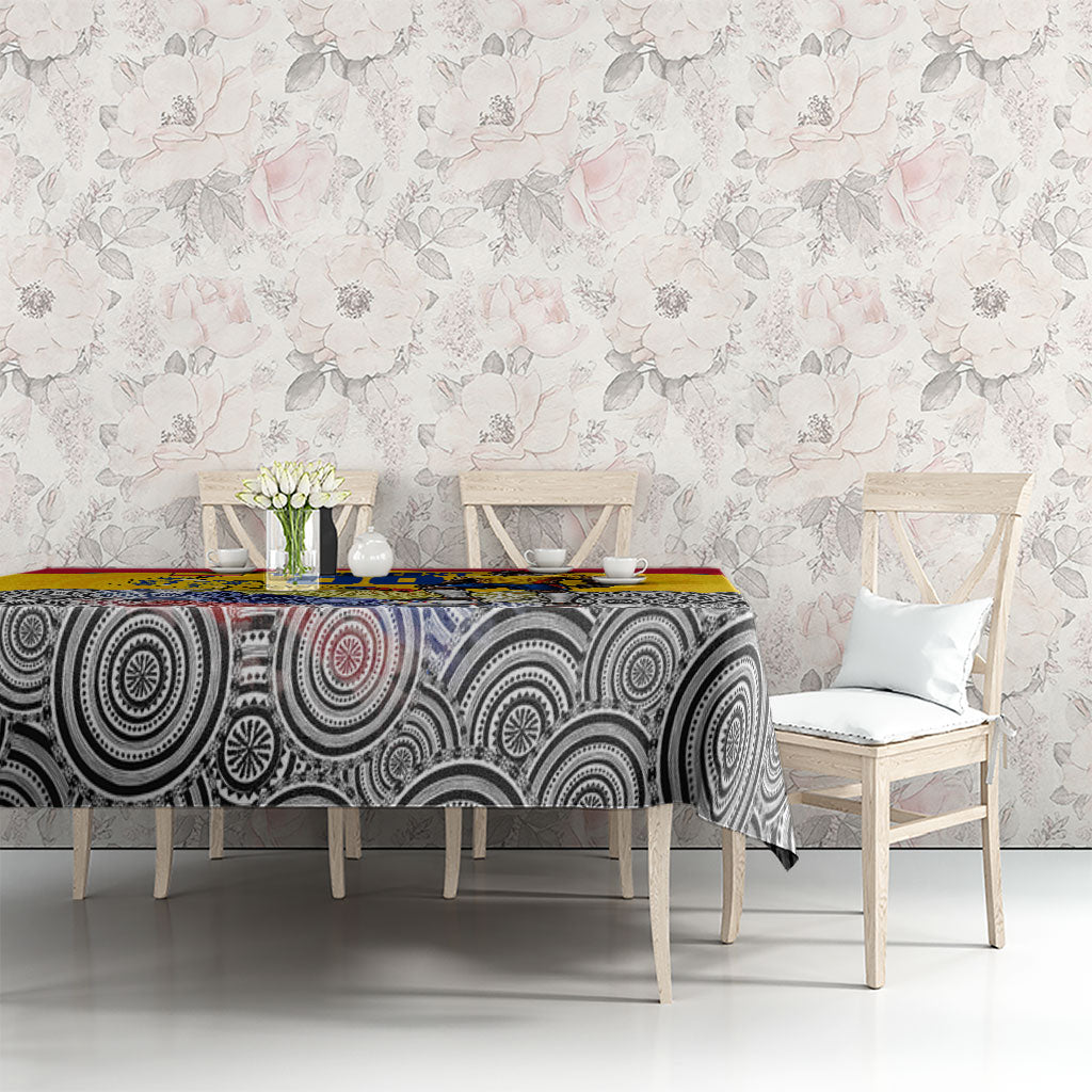 Personalized Colombia Football Tablecloth Vulture Mascot Sombrero Vueltiao Map