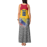 Personalized Colombia Football Tank Maxi Dress Vulture Mascot Sombrero Vueltiao Map