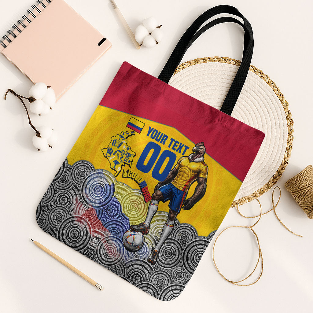 Personalized Colombia Football Tote Bag Vulture Mascot Sombrero Vueltiao Map