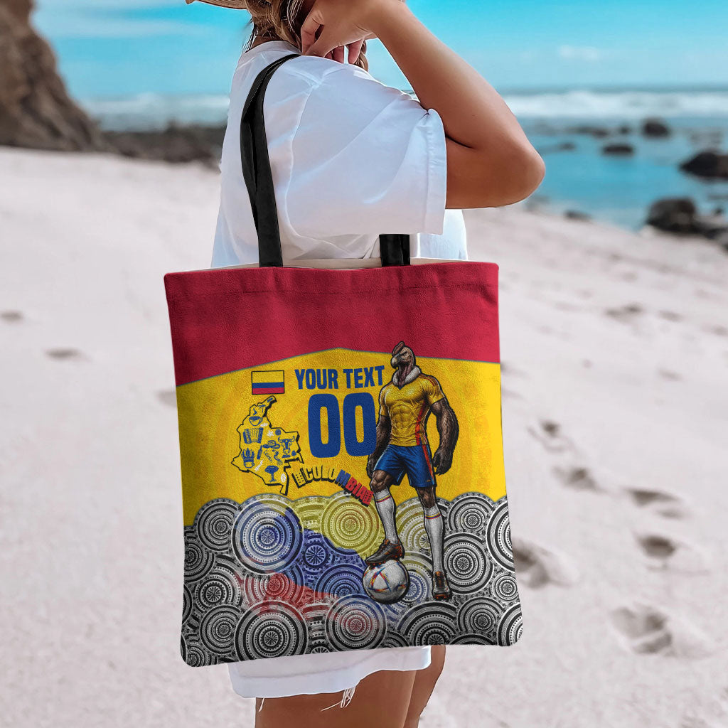 Personalized Colombia Football Tote Bag Vulture Mascot Sombrero Vueltiao Map