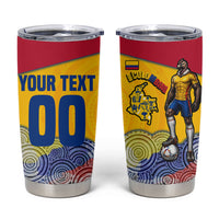 Personalized Colombia Football Tumbler Cup Vulture Mascot Sombrero Vueltiao Map
