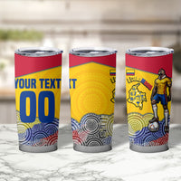 Personalized Colombia Football Tumbler Cup Vulture Mascot Sombrero Vueltiao Map